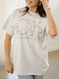 Ok Oklahoma Palace Rose Ash Thrifted Graphic Tee