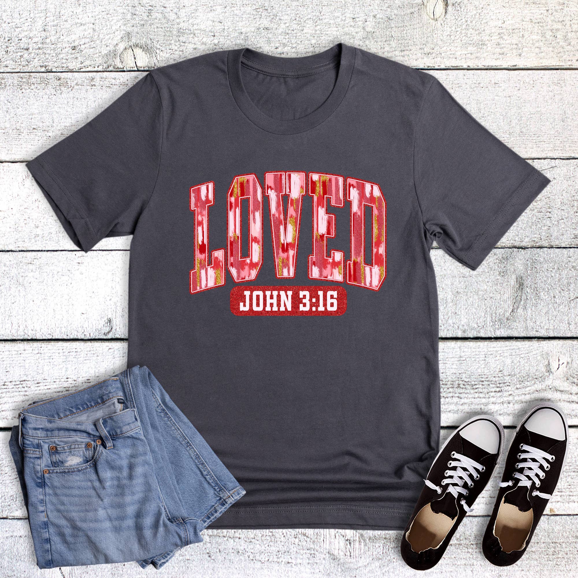 Valentine Faith Love Brushstroke Graphic Tee