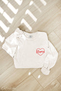 Mama Heart Mineral Washed Long Sleeve Graphic