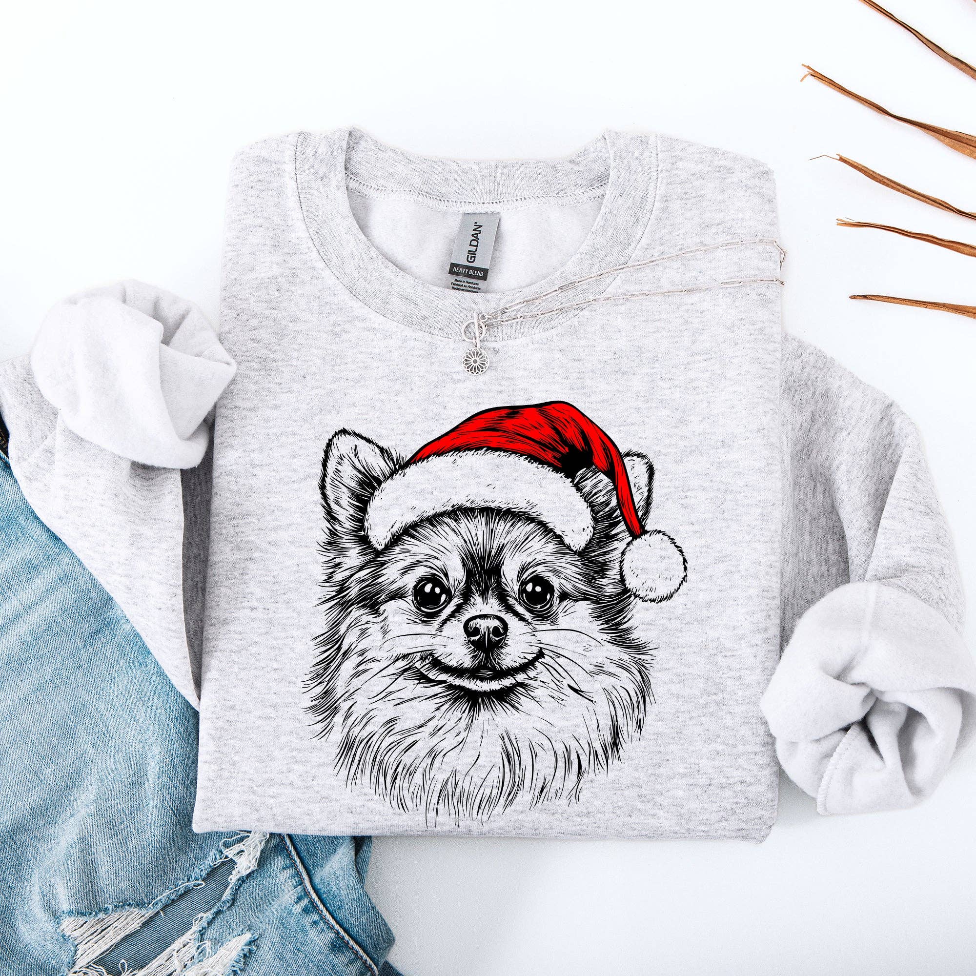 Pomeranian, Santa, Dog, Christmas, Dog Lover, Pet Sweatshirt