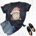 Merry Christmas Santa Pink Mineral Wash Graphic Tee