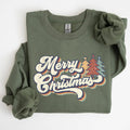 Merry Christmas, Colorful Retro, Christmas Winter Sweatshirt