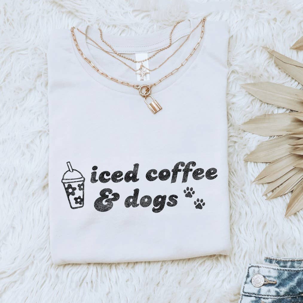 Iced Coffee and Dogs Graphic T-Shirt