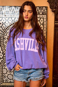 T1770KK Nashiville Comfy Oversize Graphic Sweatshirt