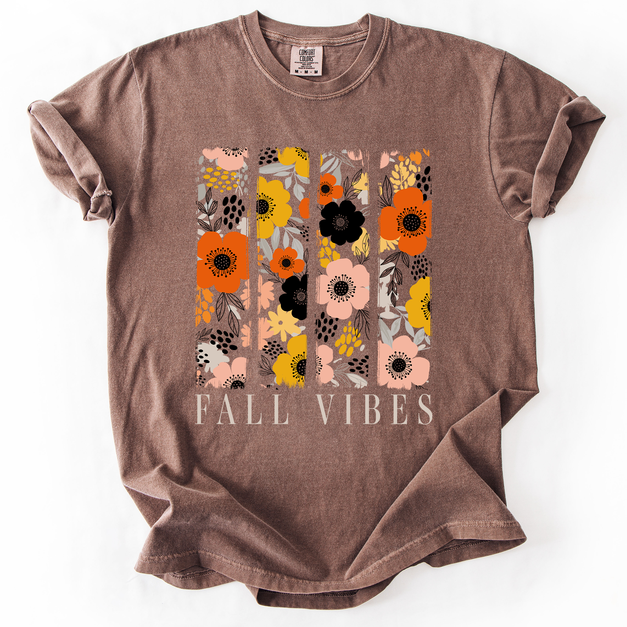 Fall Vibes, Floral Stripes, Beautiful Autumn T-Shirt