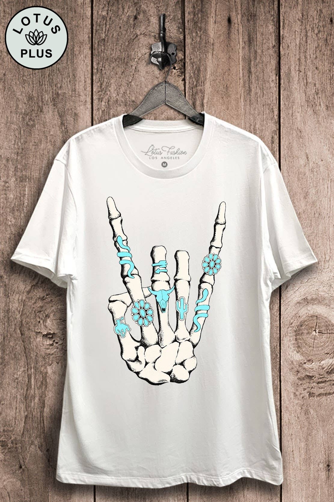 Skeleton Rock Hand Sign Graphic Top