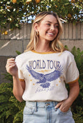 World Tour Rock N' Roll Ringer Graphic T-Shirt