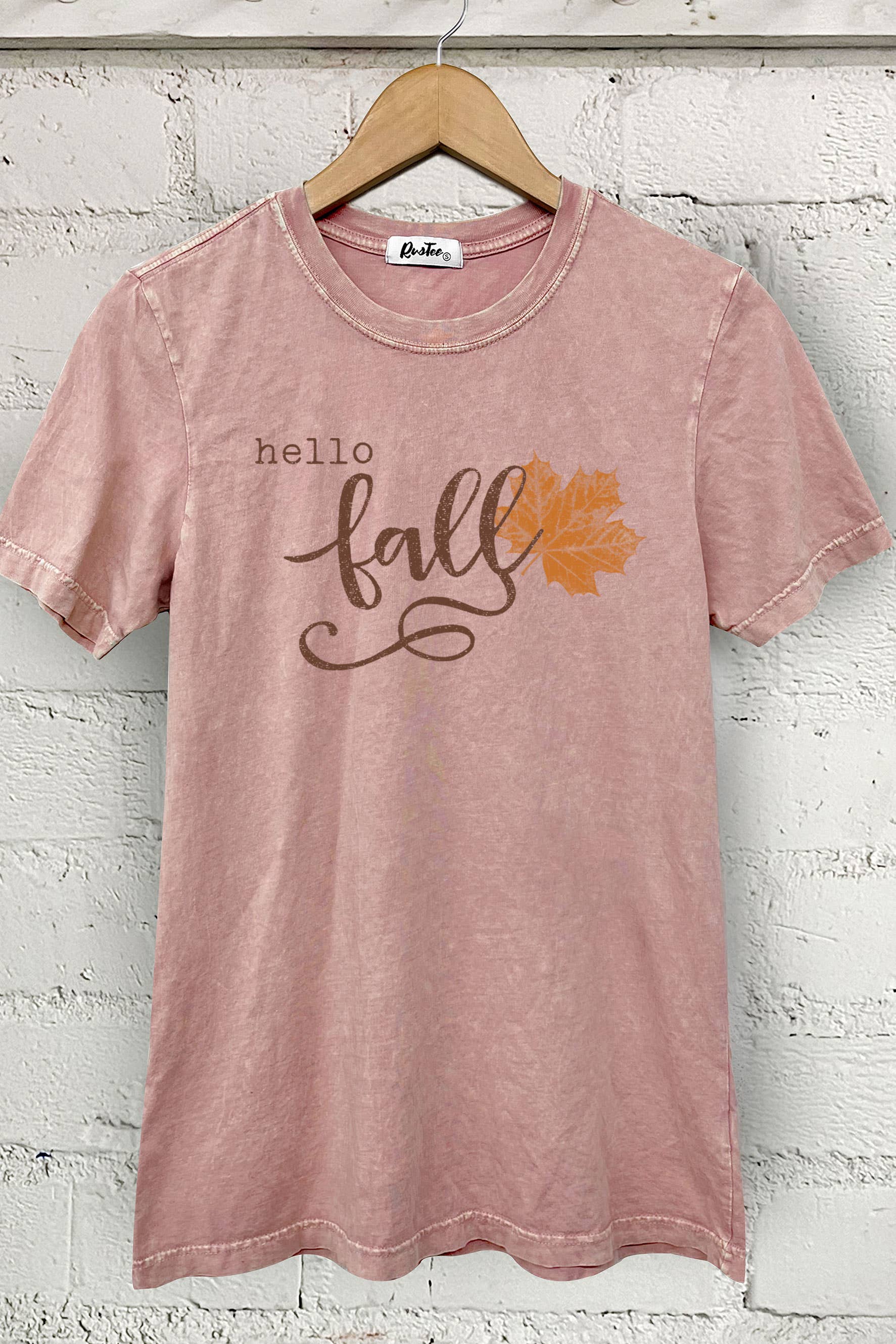 Hello Fall Leaves Mineral Graphic Tshirts