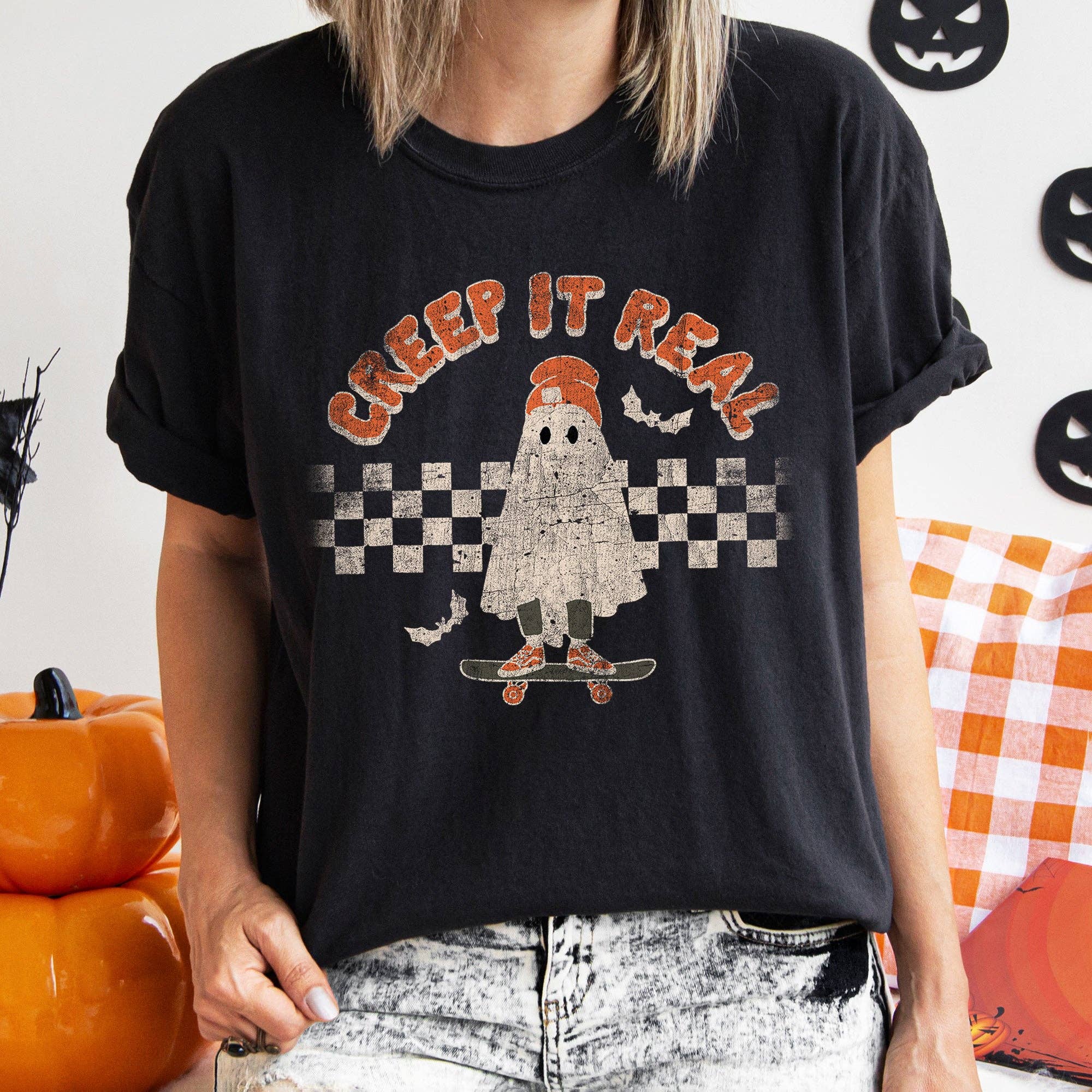 Creep It Real Retro Ghost Halloween T-Shirt