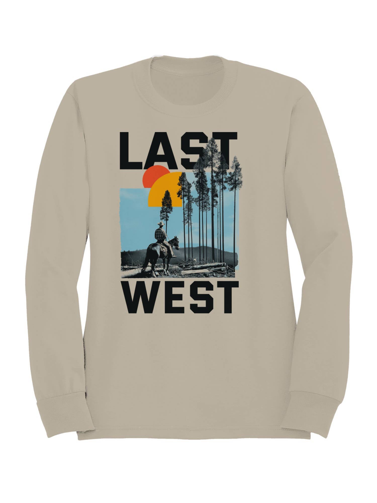 Last West Cowboy At Sunset Men's Sweatshirt