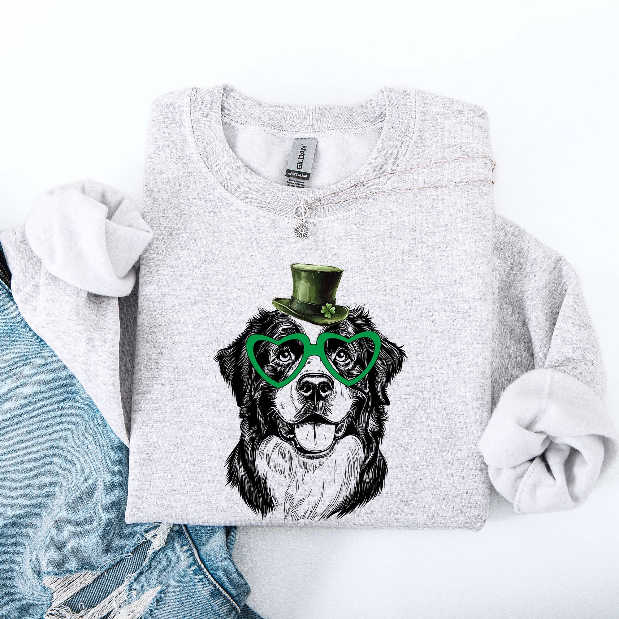 Bernese Mountain, Dog, St Patrick's Day, Irish Sweatshirt
