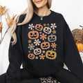 Pumpkins and Flowers, Halloween, Graphic Sweatshirt