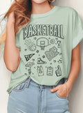 Basketball Chracter Puff Graphic Tshirts