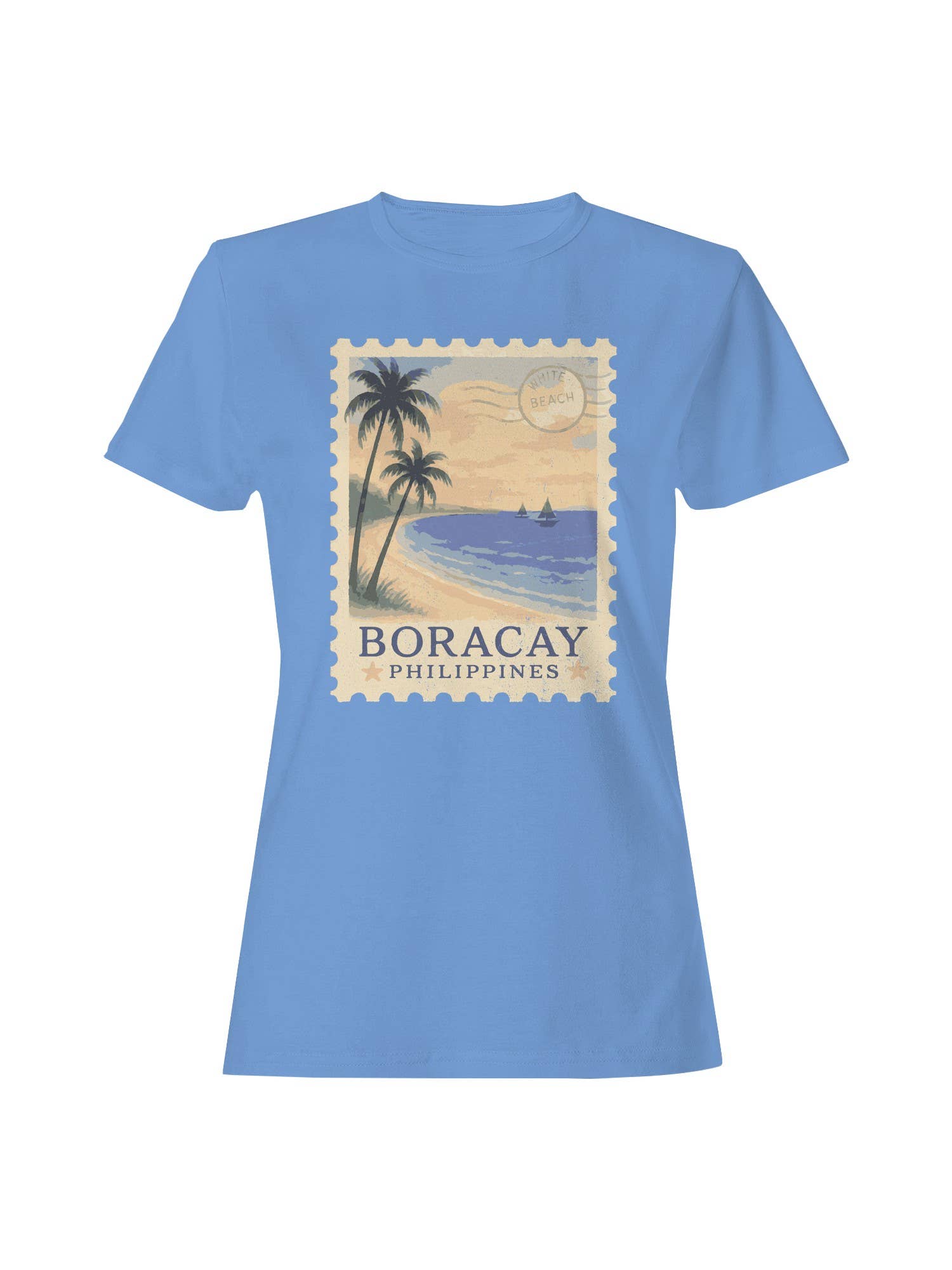 Boracay White Beach Vintage Stamp Women's T-Shirt