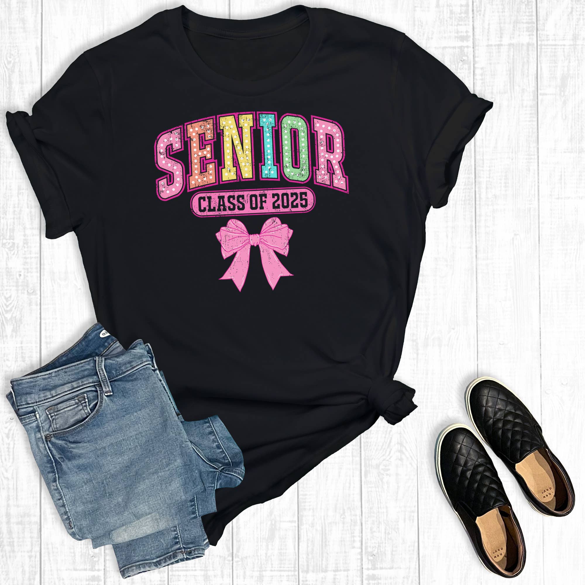 Senior 2025 Coquette Bow Graphic Tee