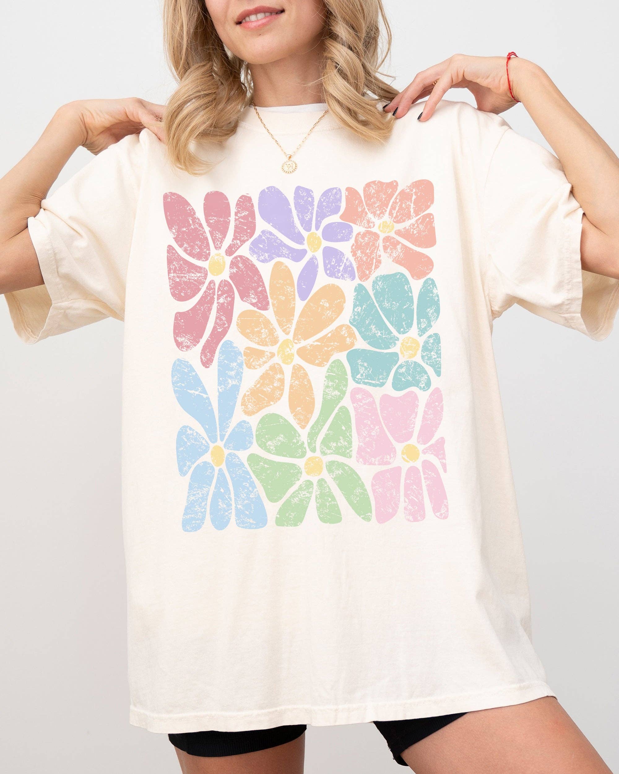 Colorful Abstract Flowers Boho Floral Gardening Nature Shirt