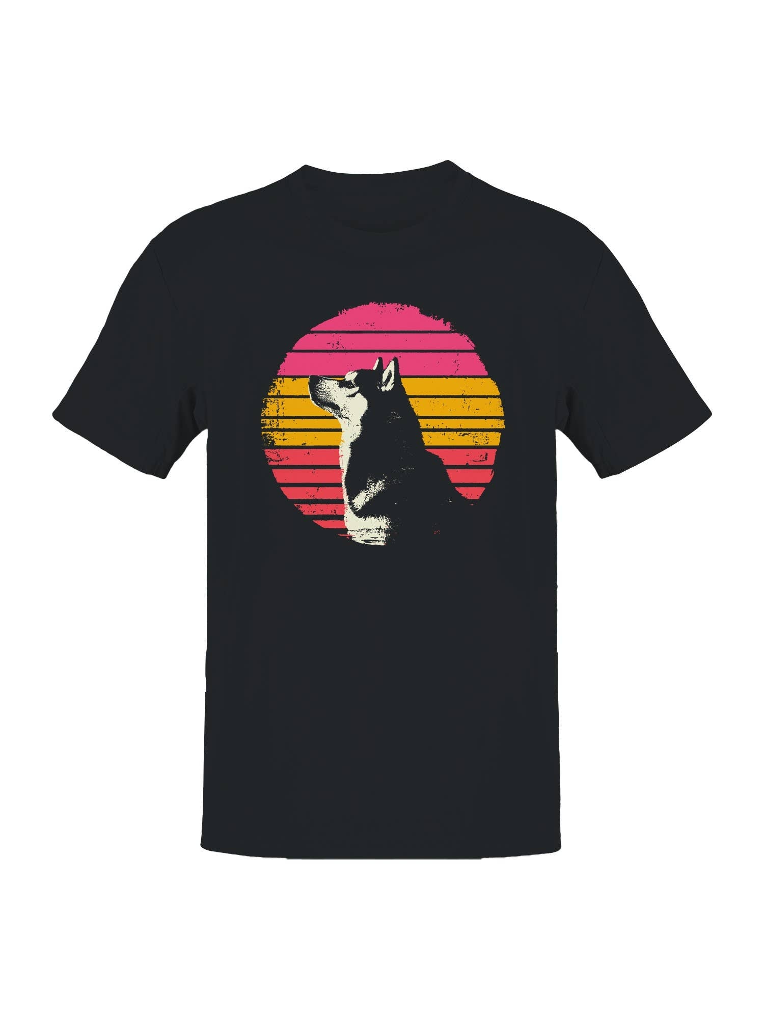 Retro Husky Sunset Vibes Men's T-Shirt