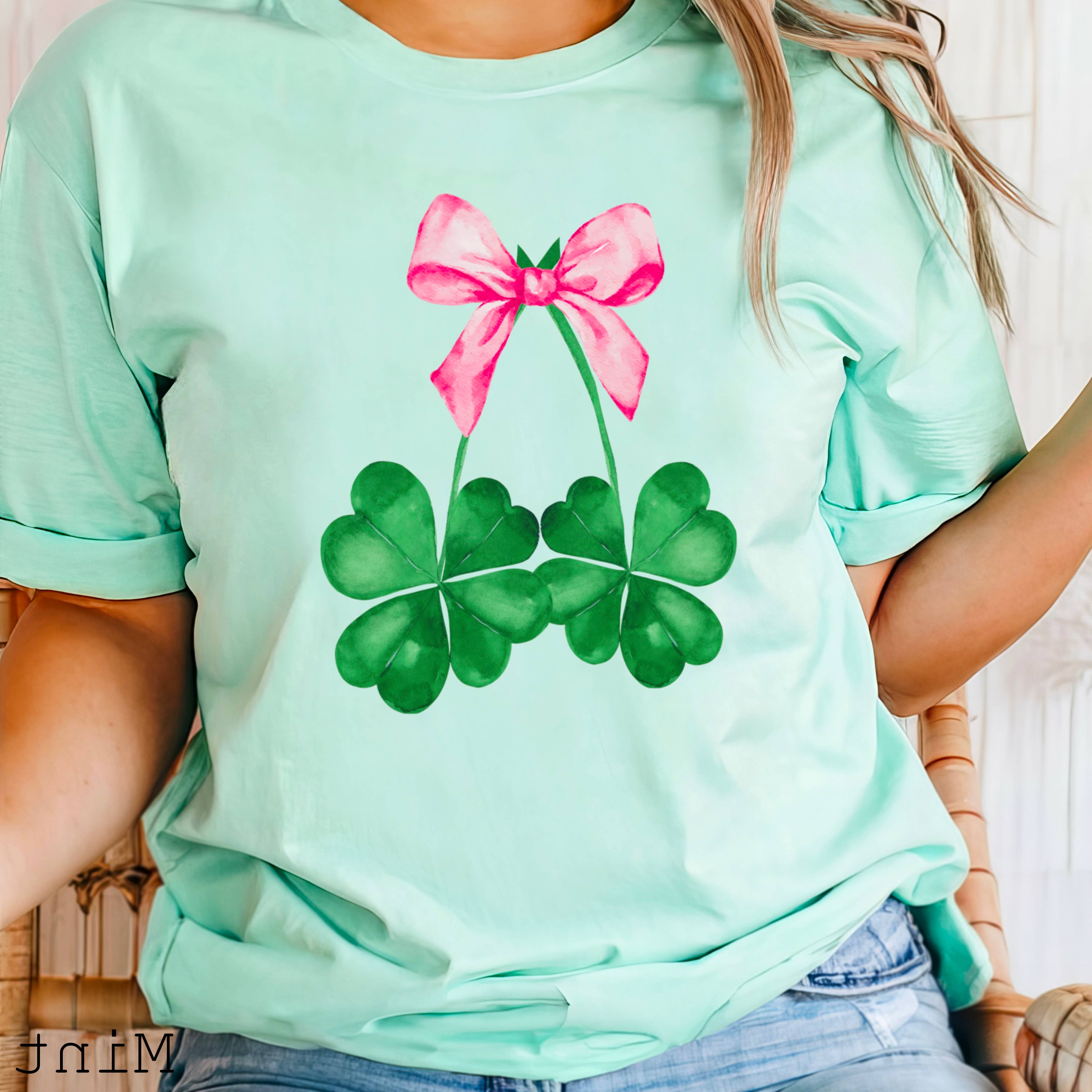 Coquette Clover St. Patrick’S Day Graphic Tee | Bella Canvas