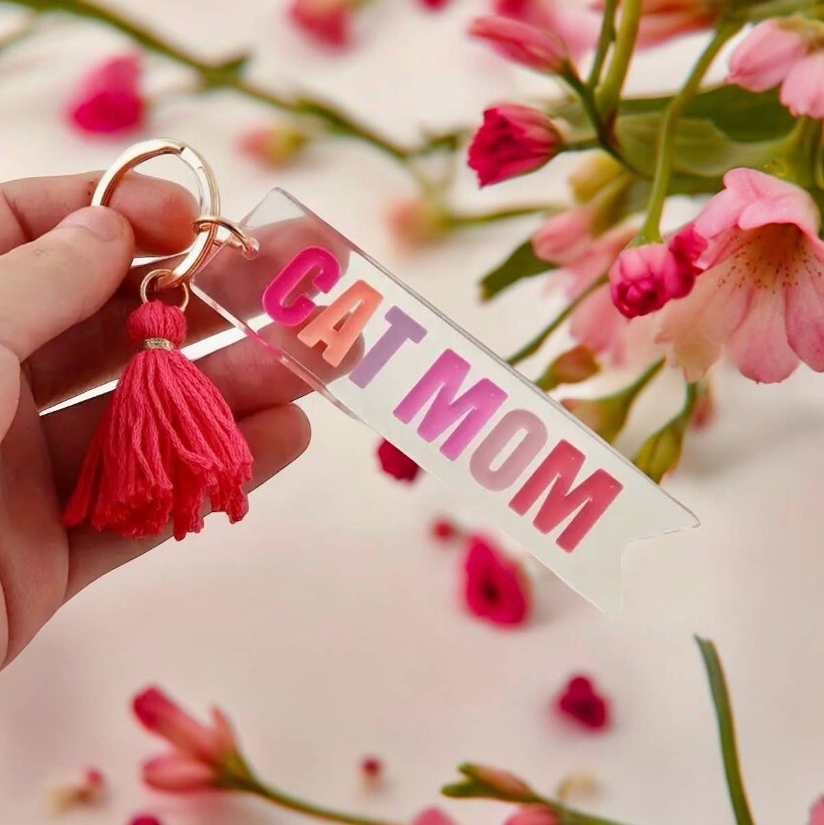 Cat Mom Keychain | Cat Lover Gifts