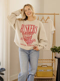 Nebraska Huskers Big Basketball Sand Thrifted Sweatshirt