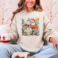 Santa and Snowman, Christmas, Vintage, Retro, Sweatshirt