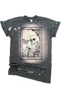 The Coffee - Skeleton Tarot Card Bleached Tee