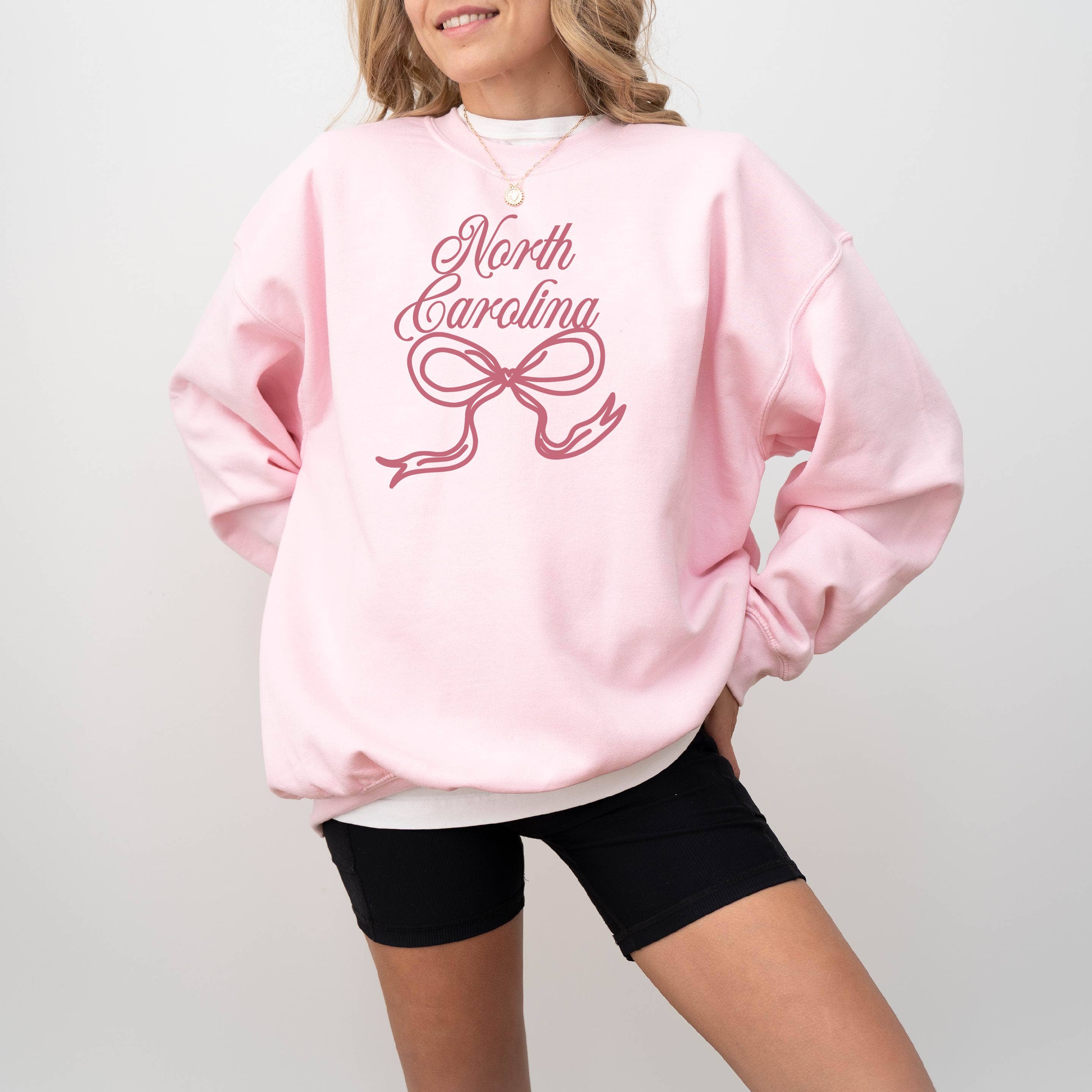 Bow Sweatshirt, North Carolina Sweatshirt, Coquette, Girly