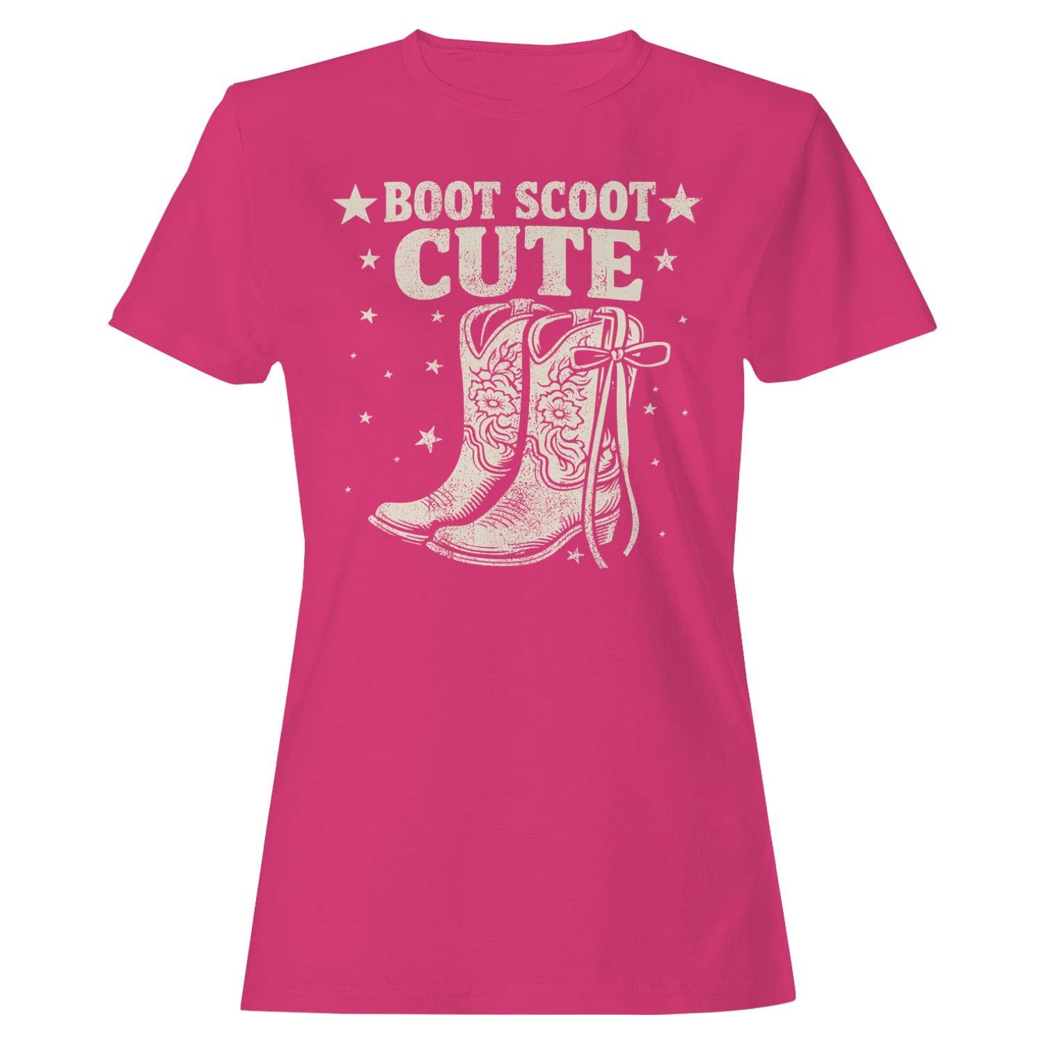 Western Boot Scoot Women's T-Shirt Heliconia