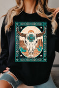 Desert Cowskull Graphic Brushed Sweatshirts