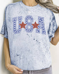 USA, Stars, Stripes, Patriotic, Vintage, Varsity Style, Tshirt