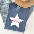 Retro America Star, Red White Blue, 4th of July Tshirt
