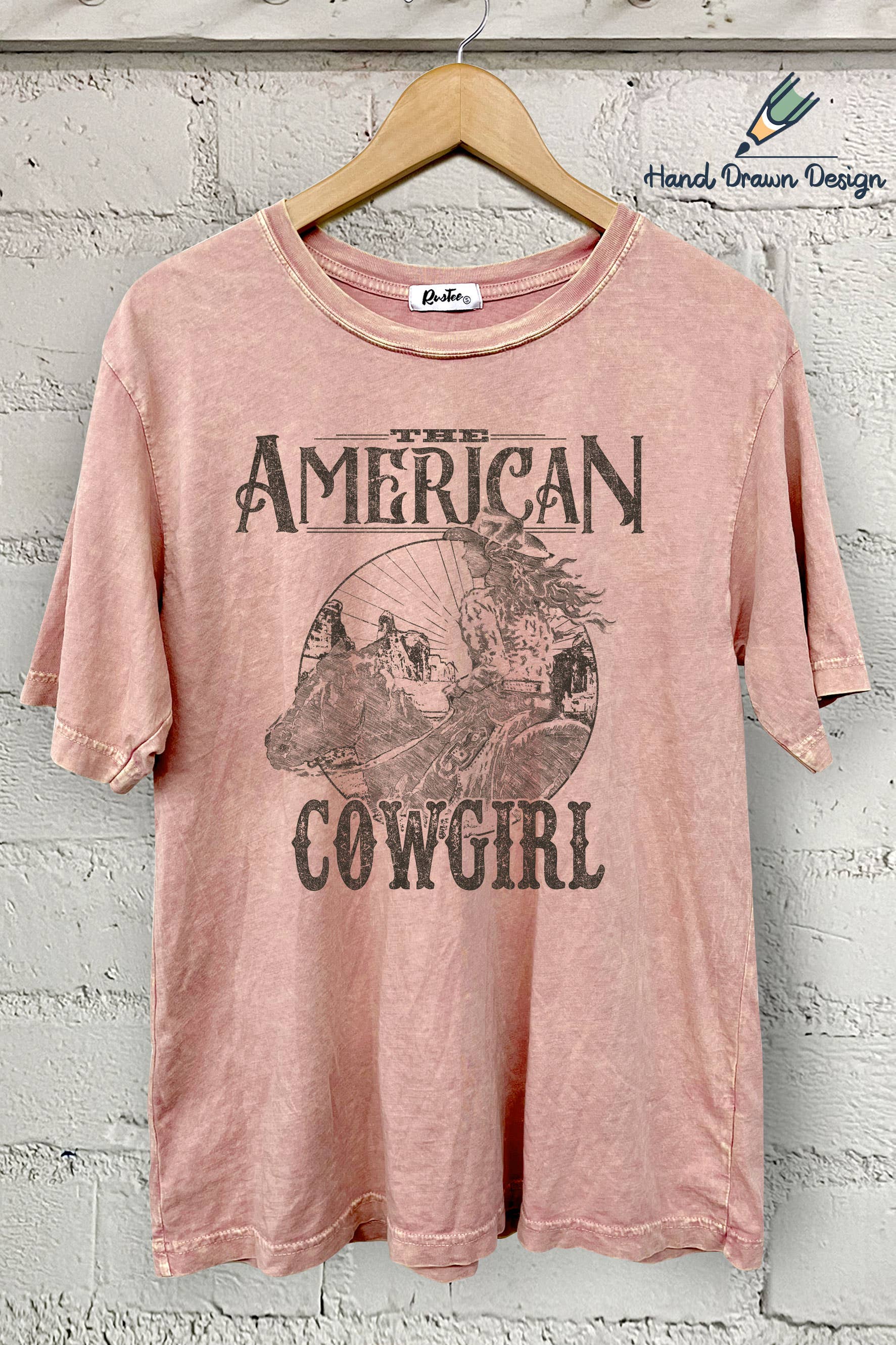 American Cowboy-Oversized Tee - Hand Drawn