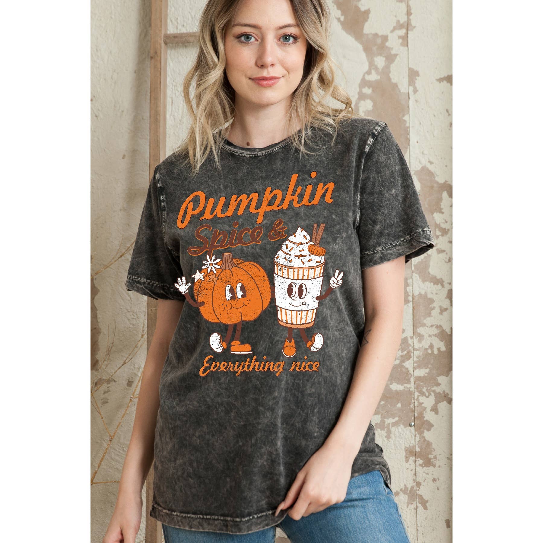 Pumpkin Sprice and Everything Nice - Mineral Wash T Shirt
