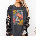 Retro Flowers, Mushrooms, Floral Comfort Colors T-Shirt
