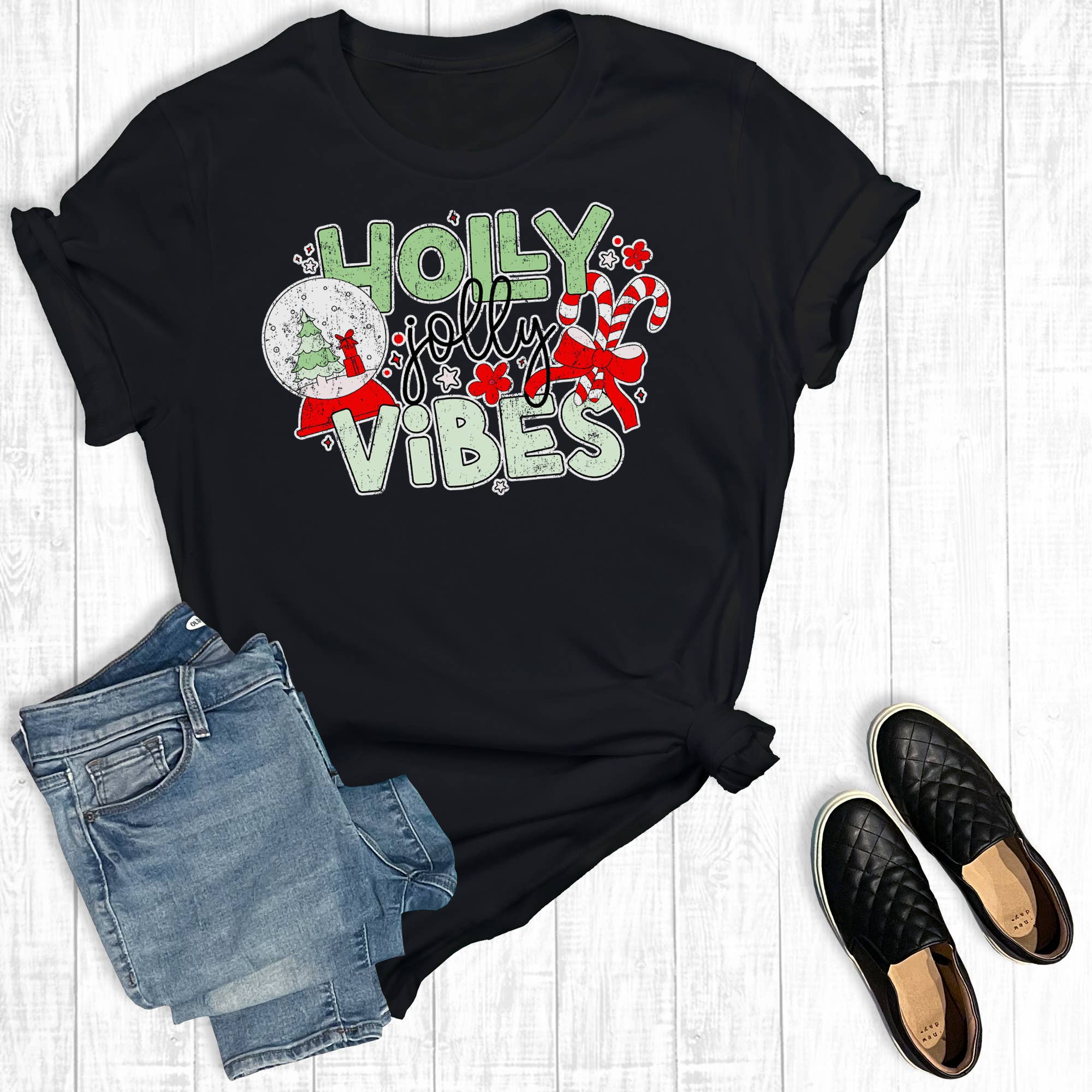 Christmas Holly Jolly Vibes Graphic Tee