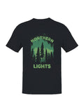 Northern Lights Forest Silhouette Men's T-Shirt