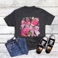 Coquette Cancer Football Gloves Graphic Tee