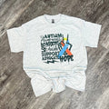 Autism Awareness Skeleton Hand with Ribbon On Ash Gray Tee