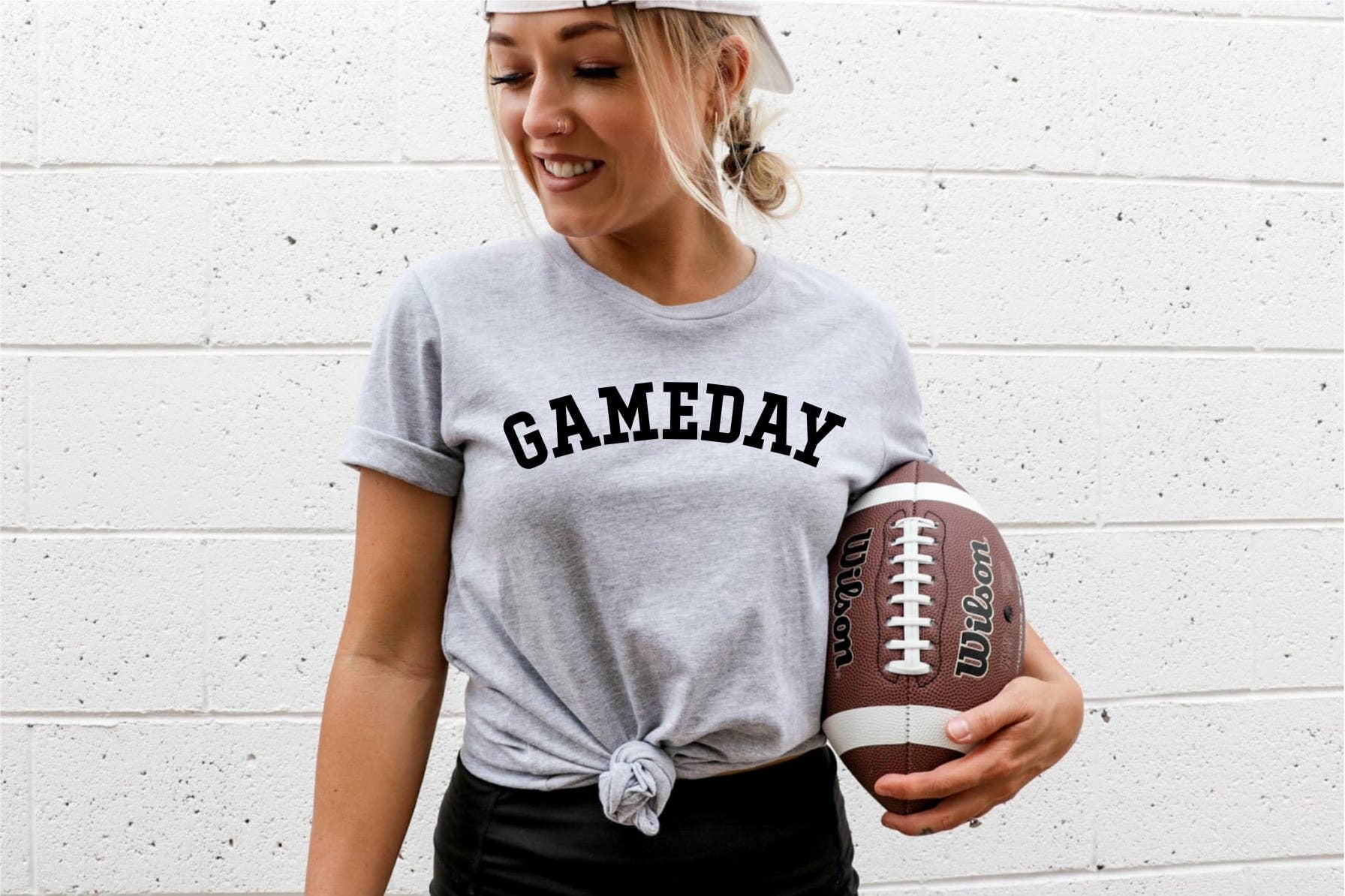 Gameday Varsity Font Grey Football Trendy Graphic Tee