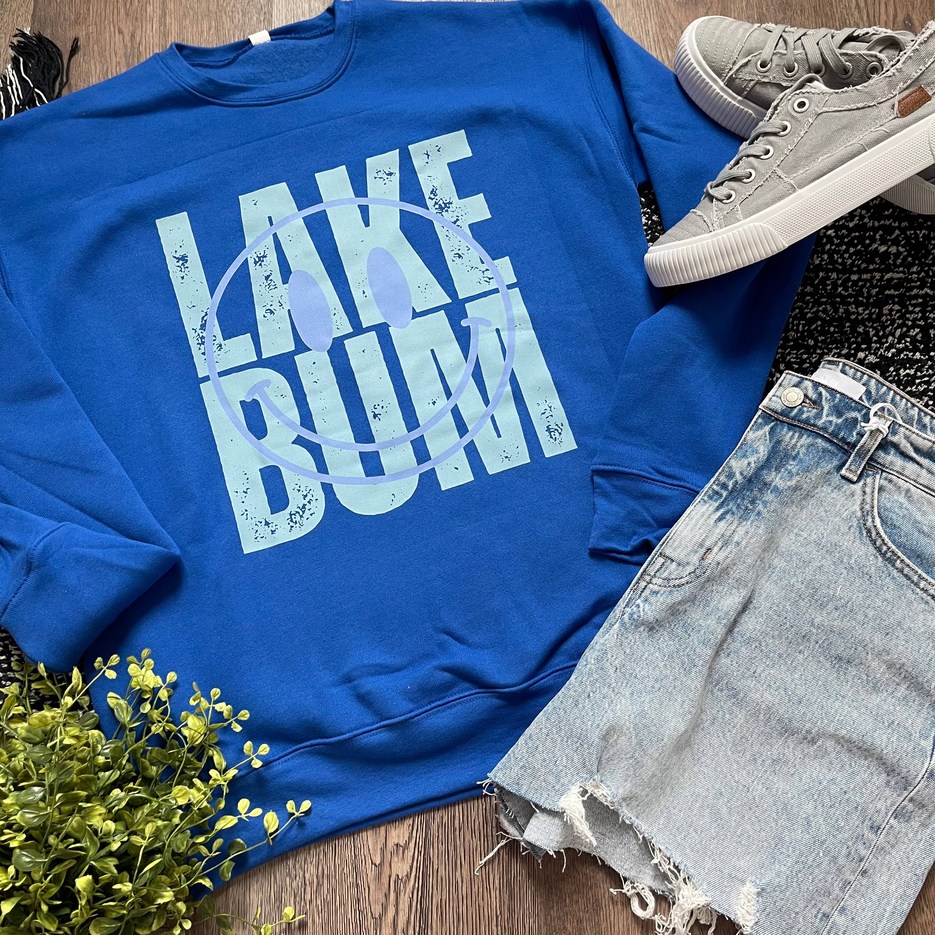 Teal Lake Bum Crewneck Sweatshirt