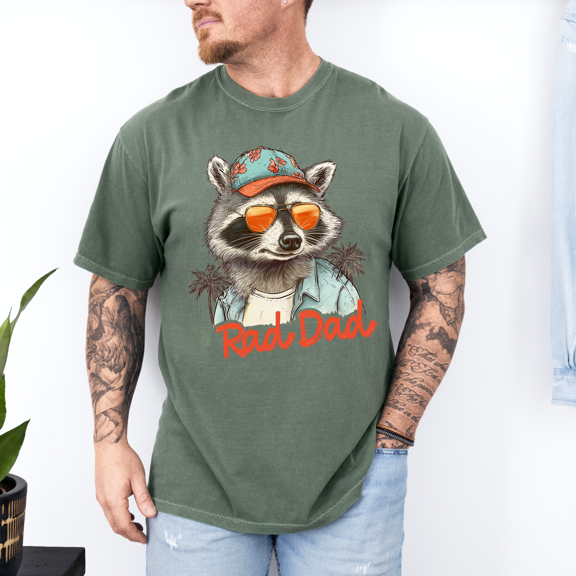 Fathers Day: Rad Dad On Moss Comfort Colors