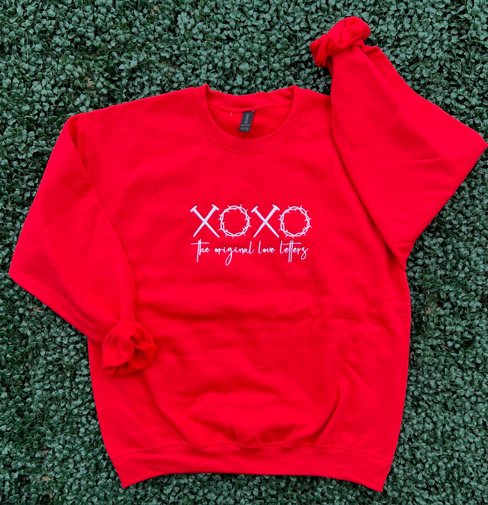 Embroidered: Xoxo Original Love Letters On Gildan Red