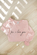 P.S. I Love You  Mineral Washed Long Sleeve Graphic