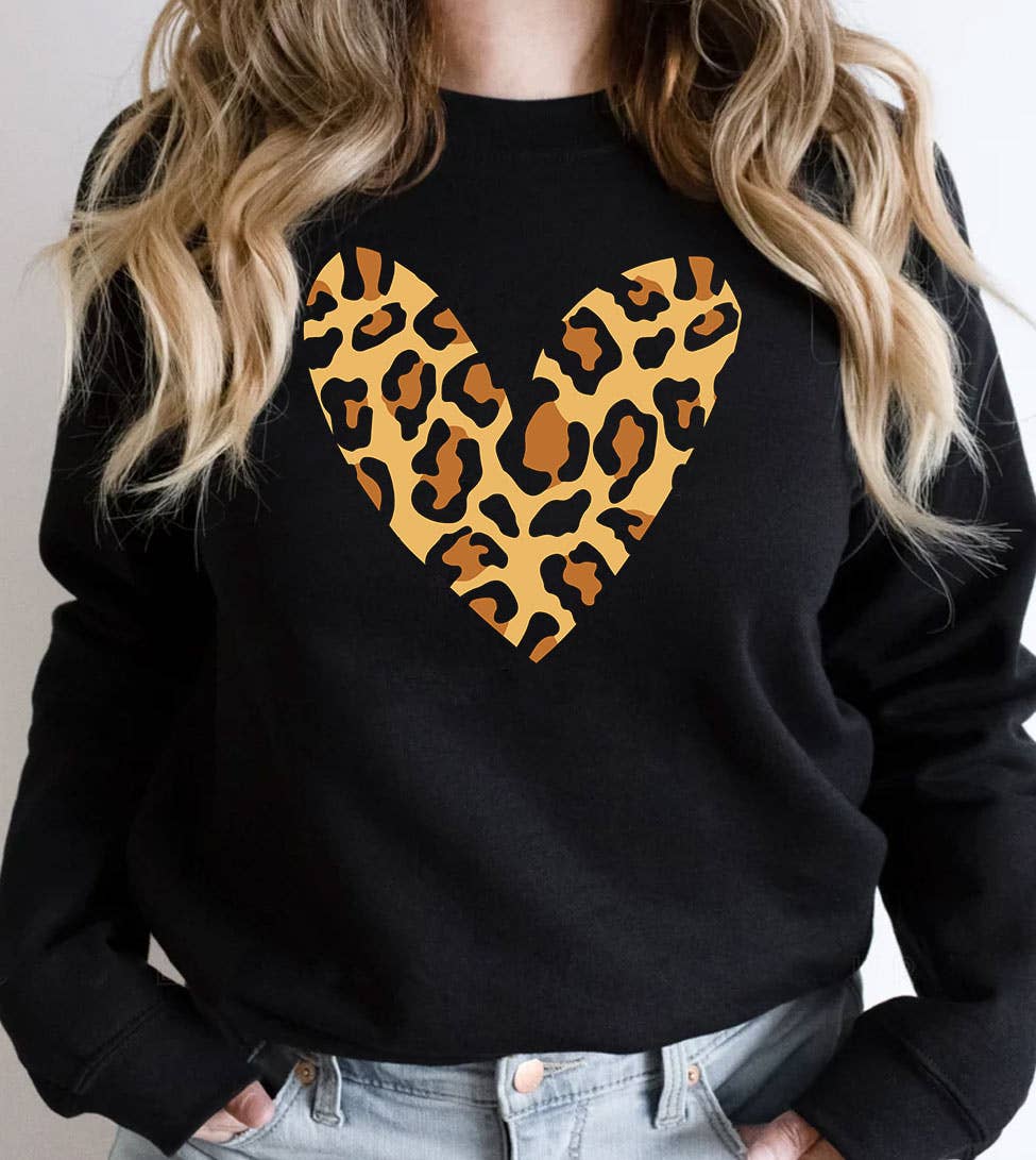 Leopard Heart - Valentine's Day Cute Fun Gift Sweatshirt