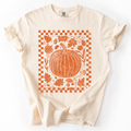 Checkered Pumpkin, Minimalist, Autumn, Fall, T-Shirt
