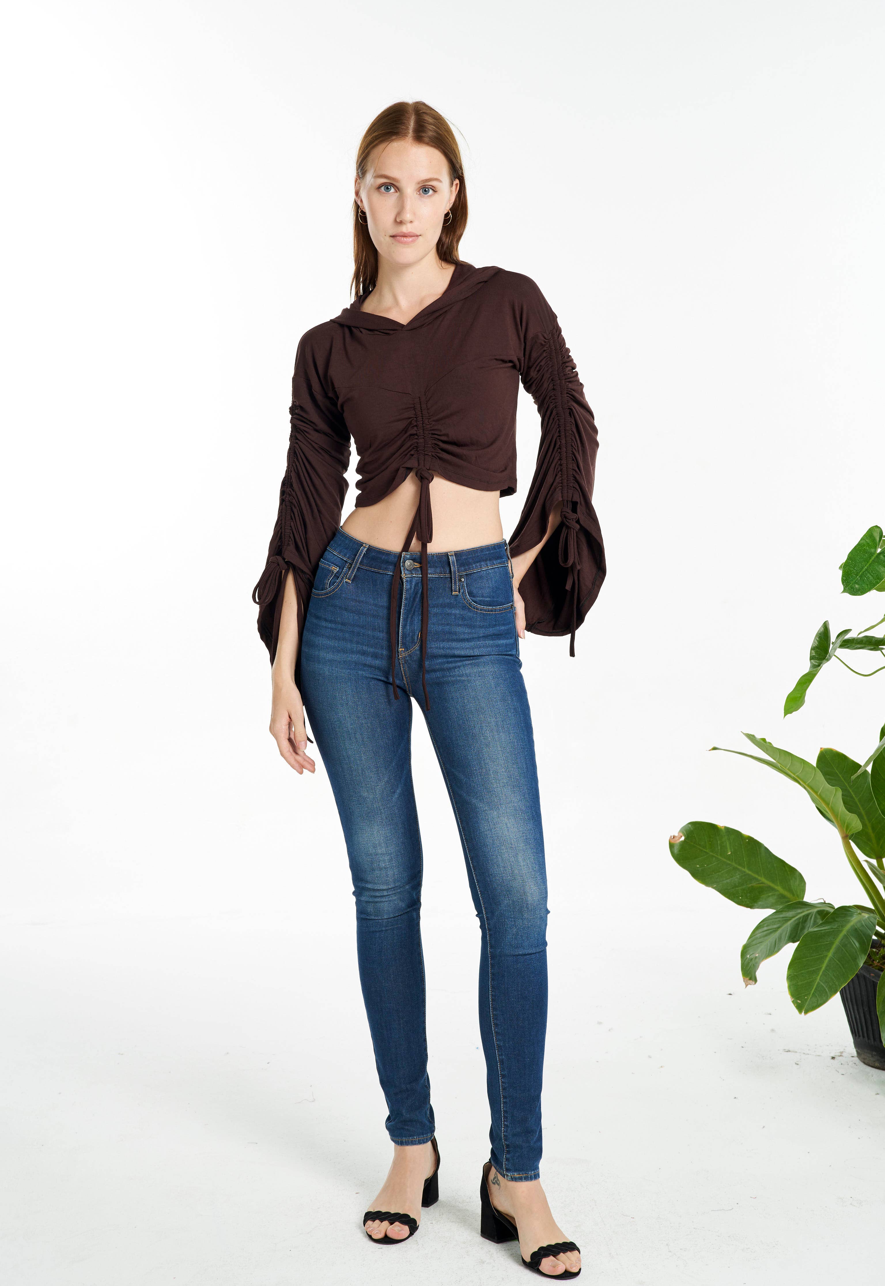 Long-Sleeves Hoodie Top (TH-1796)
