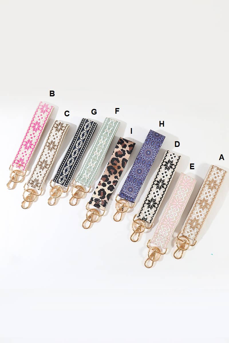 ....Jacquard Weave Wristlet Keychains