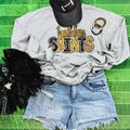 Touchdown Saints Sequin Patch Sport Grey Crewneck Sweatshirt
