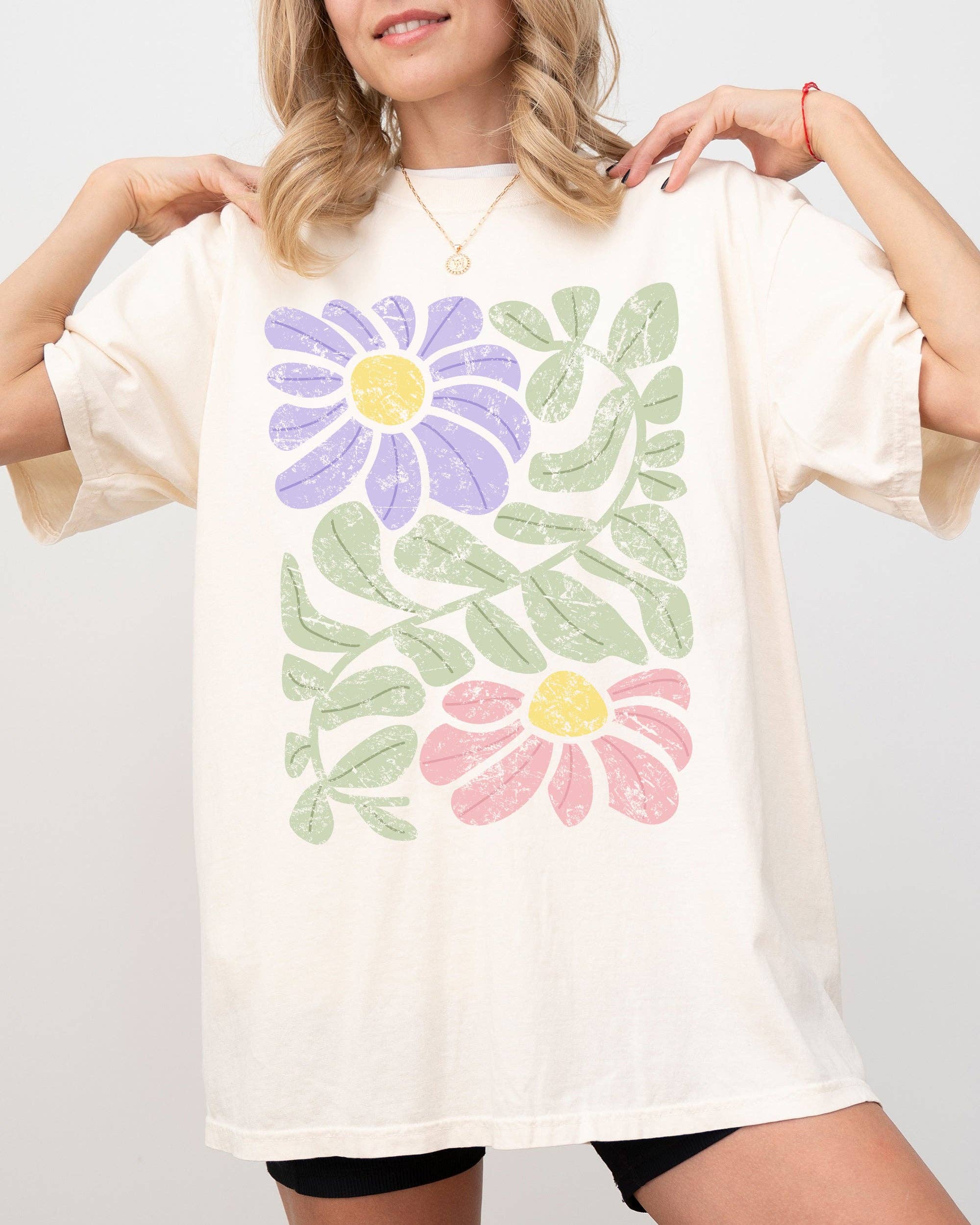 Vintage, Abstract Flowers, Boho Floral, Summer Vibes Shirt
