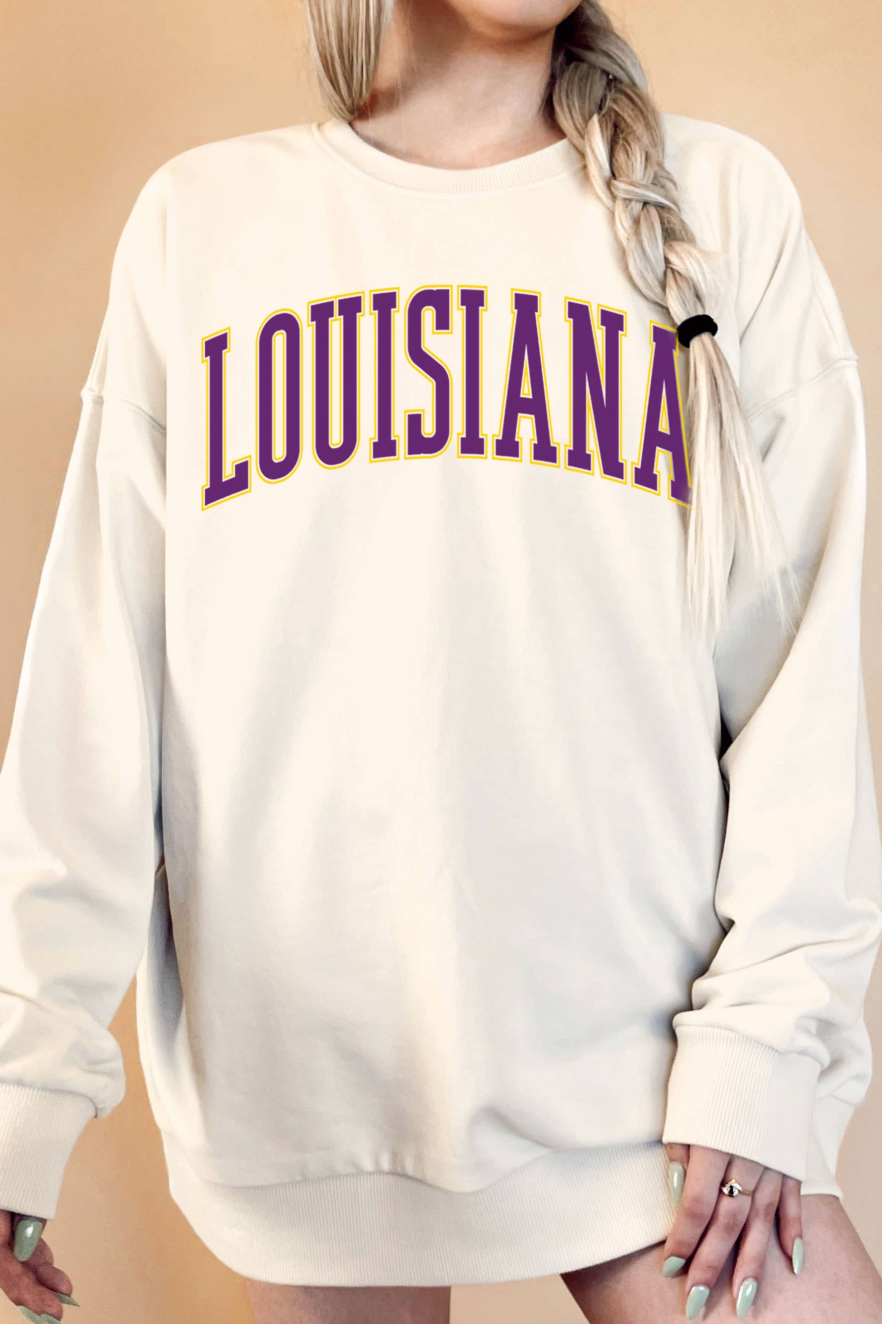 Louisiana Puff Oversize Graphic Terry Sweatshirt